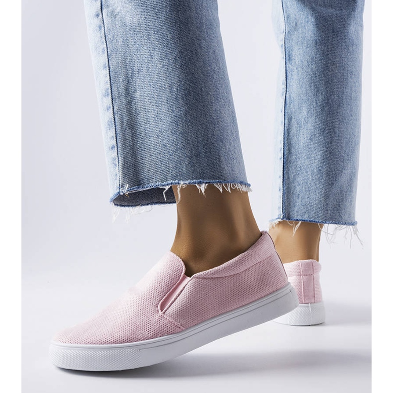 Zapatillas slip-on de tela rosas de Lajeunesse 1