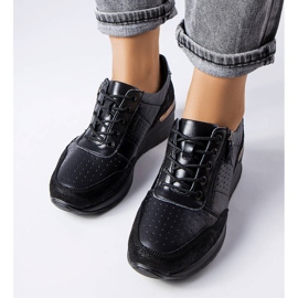 Zapato jazzar piel calado negro 2