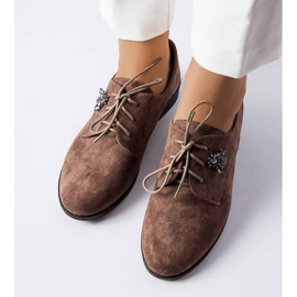 Zapatos brogue marrones con aplicación de circonitas de Carignan marrón 2