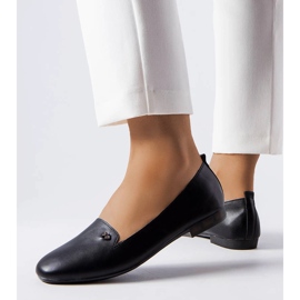 Zapatos planos negros con punta cuadrada de Noël 1