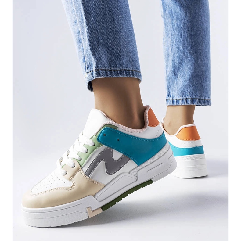 Zapatos de plataforma en beige y azul de Harter 1