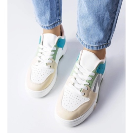 Zapatos de plataforma en beige y azul de Harter 2