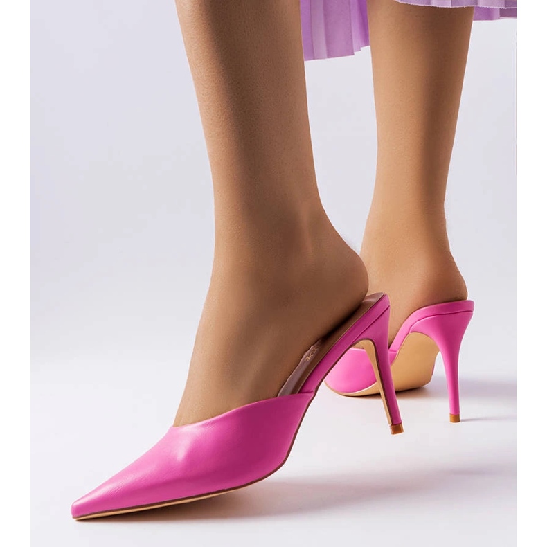 Sandalias tacón Drain rosa 1