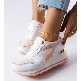 Zapatillas rosas con cuña de Pouliotte rosado 1