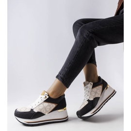 Zapatillas negras con cuña de Pouliotte negro 1