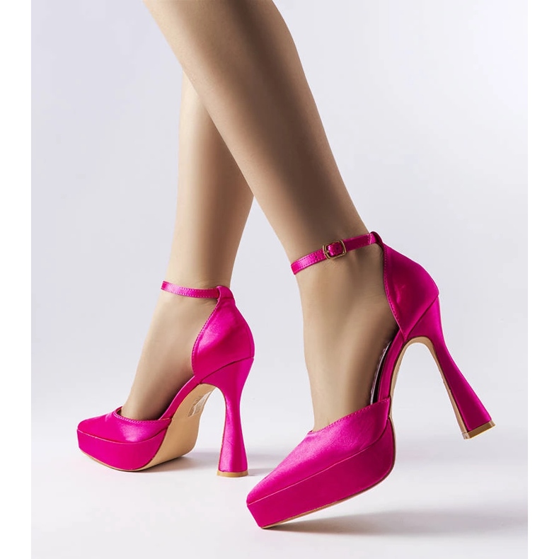 Zapatos de tacón fucsia de Lowell rosa 1