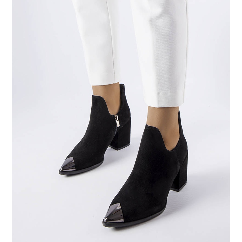 Botines Karino de piel negra negro 1