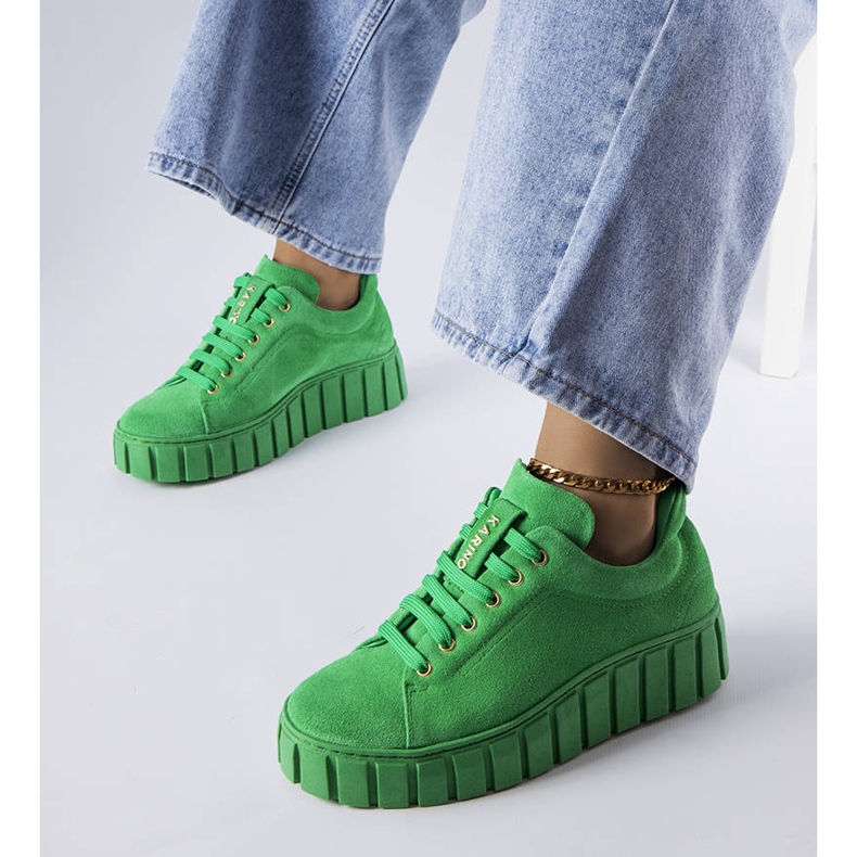 Zapatos karino ante verde 1