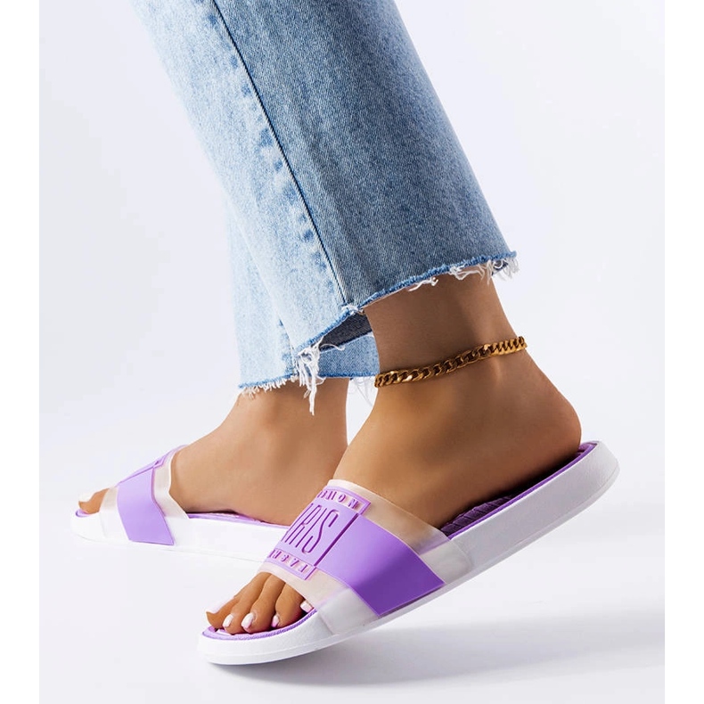 Zapatillas de goma moradas de París púrpura 1