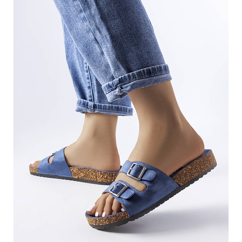 Chanclas azul marino con suela de corcho Cincinna 2