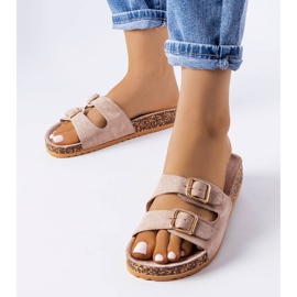 Mules marrones con suela de corcho de Cincinna marrón 1 Mules marrones con suela de corcho de Cincinna marrón 1