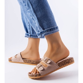 Mules marrones con suela de corcho de Cincinna marrón 2 Mules marrones con suela de corcho de Cincinna marrón 2