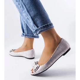 Bailarinas grises metalizadas con lazo de Hawk 1 Bailarinas grises metalizadas con lazo de Hawk 1