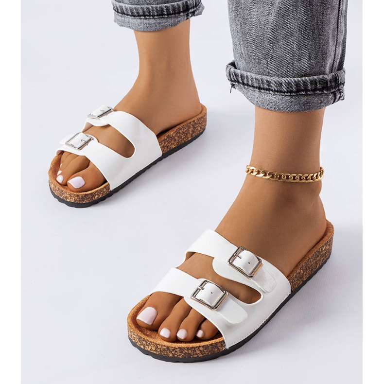 Chanclas con suela de corcho blanco Cincinna 1