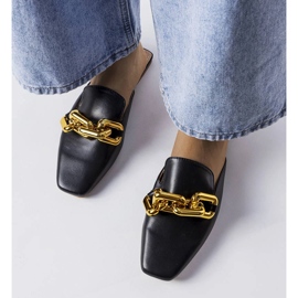 Chanclas negras con cadena Hickory negro 3