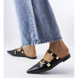 Sandalias negras con punta en punta de Ruckman negro 1