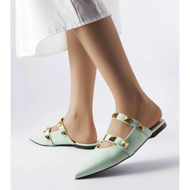 Sandalias verdes con punta en punta de Ruckman 1