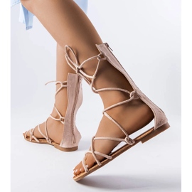 Sandalias beige de lazo alto de Heliport 1