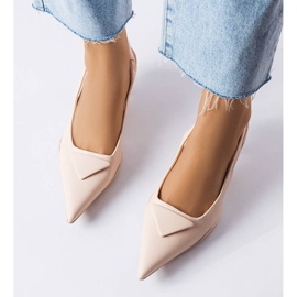 Sandalias beige de tacón bajo de Gougeon 1 Sandalias beige de tacón bajo de Gougeon 1