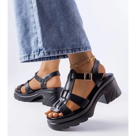 Sandalias negras con tacón de aguja Sunset negro 1