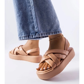 Sandalias plataforma Horseshoe marrón claro 1