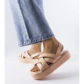 Sandalias plataforma herradura rosa 1