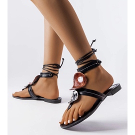 Moines sandalias decorativas negras negro 1