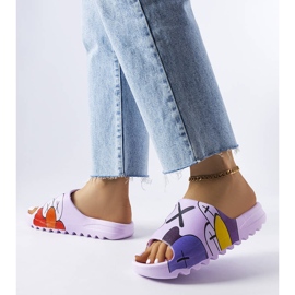 Babuchas moradas con estampados púrpura 2