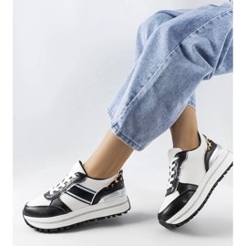 Zapatillas deportivas negras con aplicaciones de purpurina de Lang blanco 1