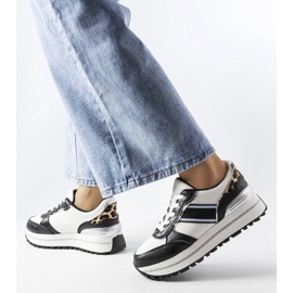 Zapatillas deportivas negras con aplicaciones de purpurina de Lang blanco 2