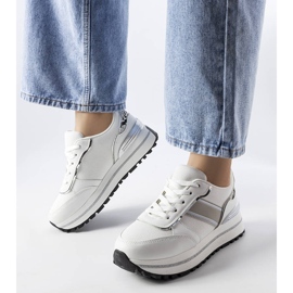Zapatillas blancas con inserciones de purpurina de Lang blanco 1