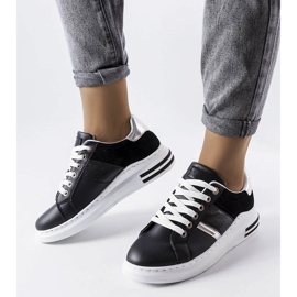 Zapatillas negras con inserciones de Deans negro 1