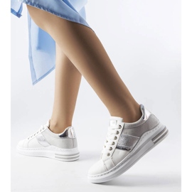 Zapatillas blancas con inserciones grises de Deans blanco 2