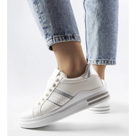 Deportivas blancas con plataforma Lanoie blanco 2