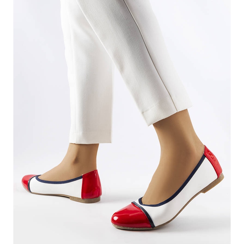 Bailarinas rojas y blancas de Salmons blanco 2