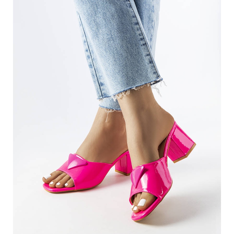 Deslizadores de poste Branch lacado rosa 2