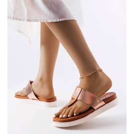 Inna Chanclas marrones metalizadas de Murilo dorado 1