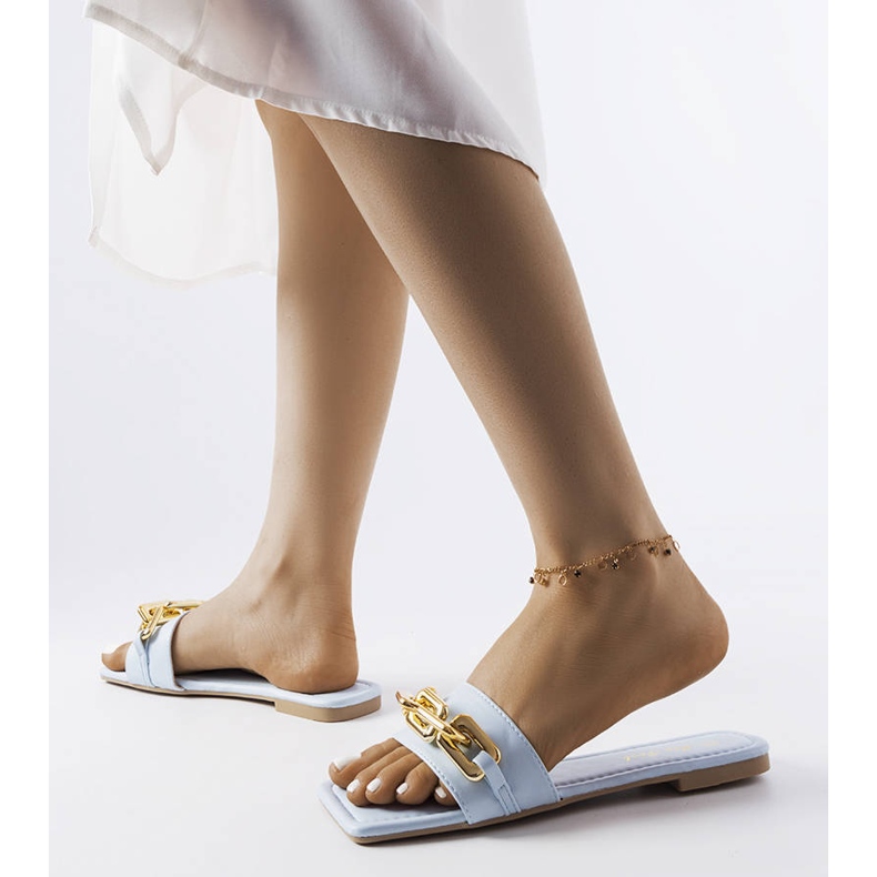 Chanclas Cherell con cadena azul 2 Chanclas Cherell con cadena azul 2