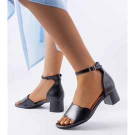 Sandalias negras de tacón bajo de Mulberry negro 1