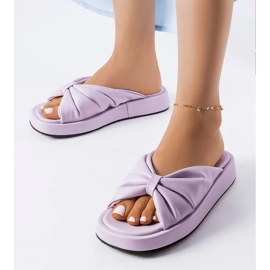 Sandalias moradas con cuña de Hog violeta 1