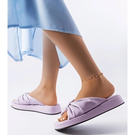 Sandalias moradas con cuña de Hog violeta 2