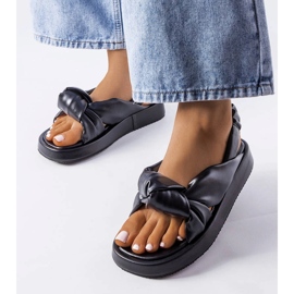 Sandalias de cuña negras de Clarice negro 1 Sandalias de cuña negras de Clarice negro 1