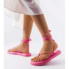 Sandalias rosas con cordones de Laurence. rosado 1