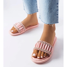 Sandalias rosas con circonitas de Anapor rosado 1