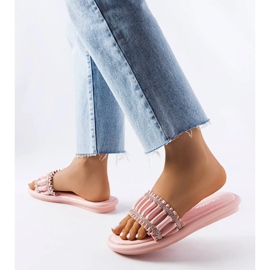 Sandalias rosas con circonitas de Anapor rosado 2