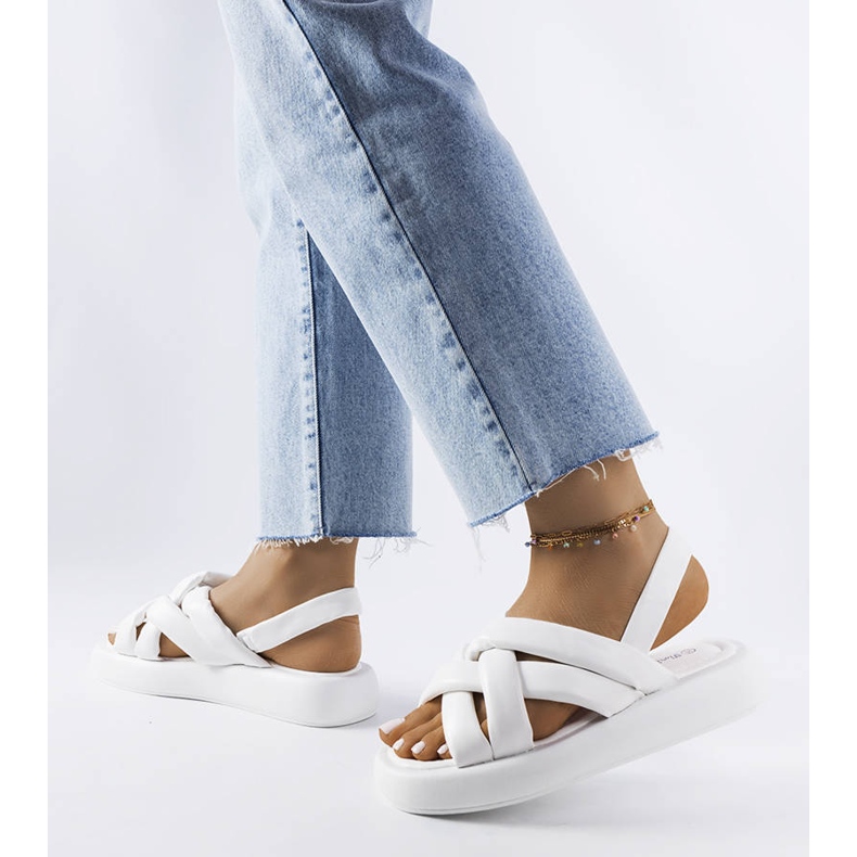 Chanclas blancas con plataforma Primeau blanco 1