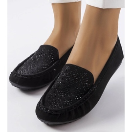 Mocasines negros decorados con pedrería Gamache 2