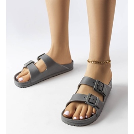 Chanclas de goma grises con hebillas de Eugene 1