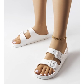 Chanclas de goma blancas con hebillas de Eugene blanco 1