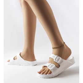 Chanclas de goma blancas con hebillas de Eugene blanco 2